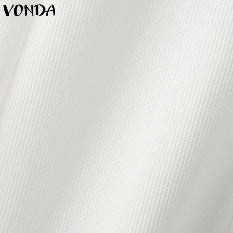VONDA Женские осенние свитера с длинным рукавом и оборками-лацканами