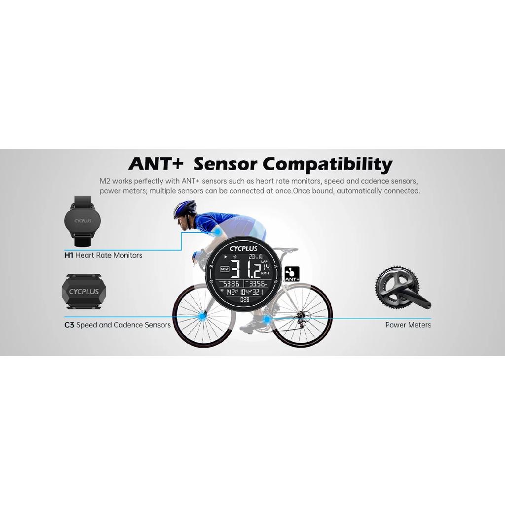 CYCPLUS M2 Велосипедные аксессуары GPS Велокомпьютер Беспроводной ANT+ Bluetooth Водонепроницаемый Спидометр Велосипедный компьютер
