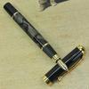 Jinhao 500 Высококачественная металлическая перьевая ручка, черная с золотым, со средним пером