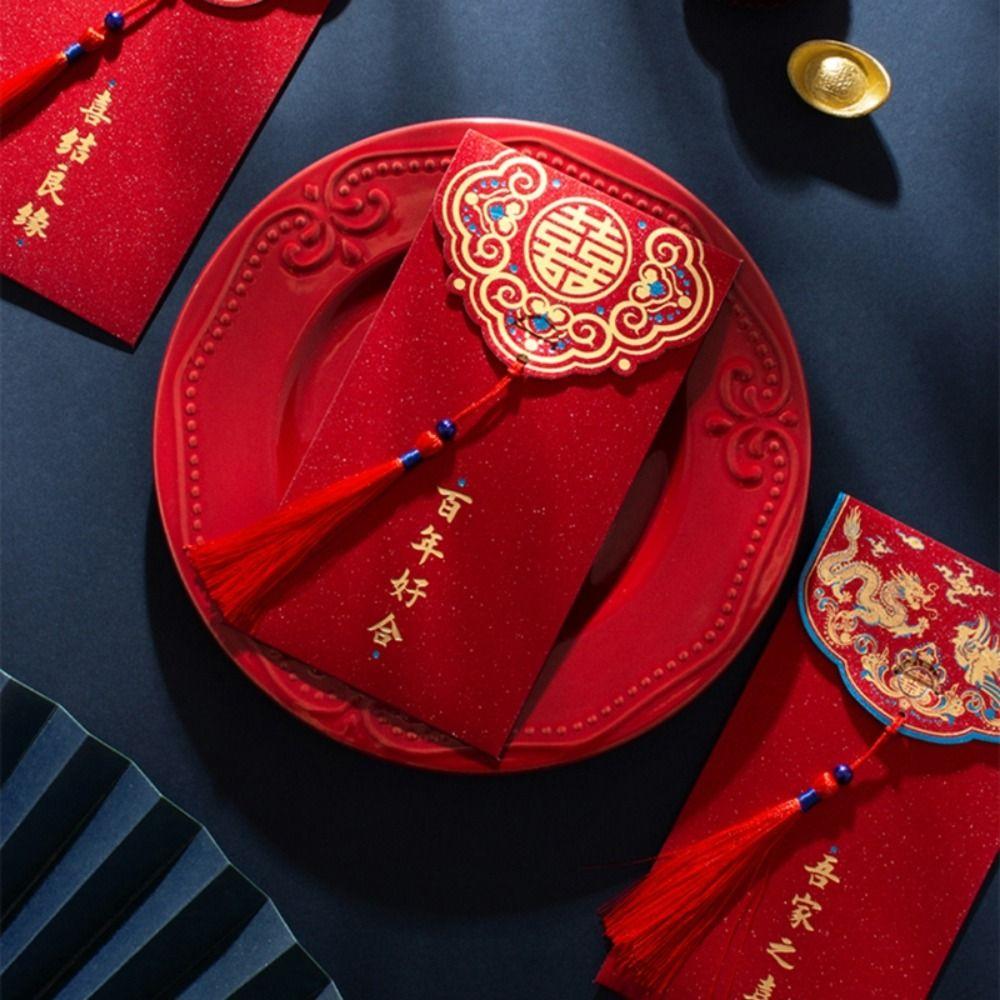 Модный свадебный подарок Хунбао 10 шт. счастливые деньги конверты китайские красные конверты денежные пакеты