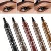 4 Split Head Liquid Eyebrow Pen, Waterproof And Smudge Proof Eyebrow Pencil, Microblading Eyebrow Pencil Natural Looking Eyebrow Tattoo Pen