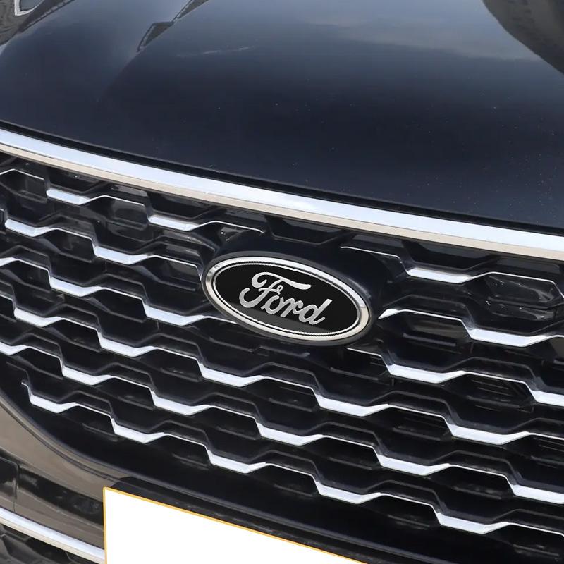 ZLKQ1 Ford Logo Front Grille Logo Hood Badge Emblem Sticker Blue Auto Accessories For Focus mk2 mk3 Fiesta F150 F250 Ranger Mondeo mk4