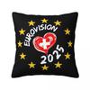 Eurovision Song Contest Flags Hearts Esc Ebu Eurofans Pillow Case Music Cushion Covers Decor Pillowcase For Car 45X45Cm