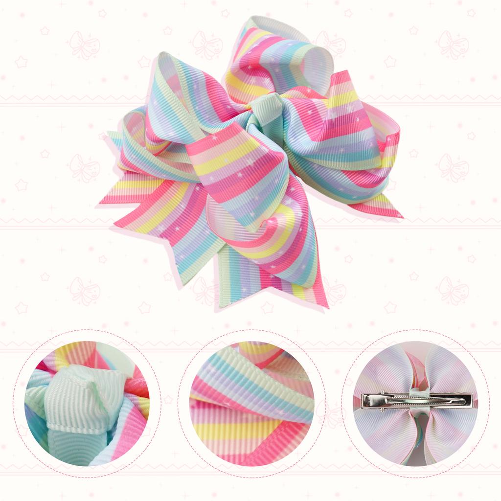 6Pcs Hairpin Set Lovely Hair Accessories for Kid Girls Headwear Double Bubble Bow Headwear Children's Gift New Pattern