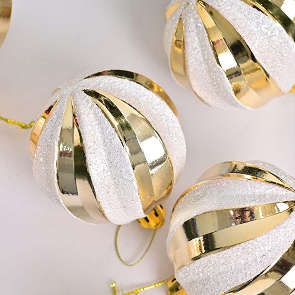 6pcs Plastic Electroplated Hanging Balls Shatterproof Merry Christmas Decor Party Favors