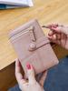 Women's Short Wallet High Quality PULeather Multi Functional Three Fold ID Card Clip Fashionable Large Capacity Coin Card Holder