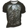Футболка с графическим готическим принтом в стиле ретро, мужская, с 3D-принтом, спортивная, для отдыха, на выход, с коротким рукавом и круглым вырезом