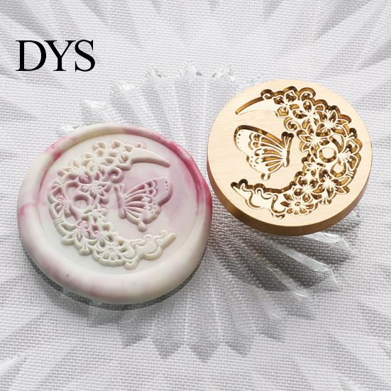 Metal Seal Heads for Scrapbooking Wax Sealing Copper Stamp Head, with Detailed Relief Texture, Round DIY Crafting Shaped Durable Brass Wedding