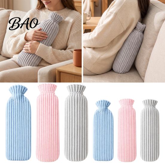 Reusable Hot Water Bottle 500/1000ML Long with Plush Cover, Leak-Proof Winter Bed Warmer Bag, Menstrual Cramp Pain Relief Bag Drurable