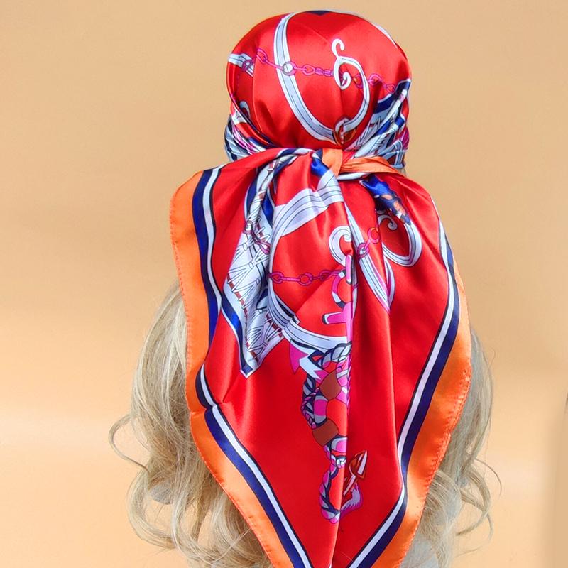 The Four Seasons Popular Shawls Fashion Design Sunscreen Scarves Luxury 90X90CM Square Silk Hijab New Women Beach Headscarf