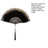 Vintage Feather Lace Folding Fan with Tassels Portable Summer Hand Held Fan