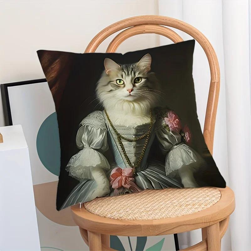 Домашний Декор Фэнтезийные Животные в Викторианских Костюмах Наволочки с Рисунком Чехол для Подушки Подходит для Дивана Спальни Автомобиля Наволочка