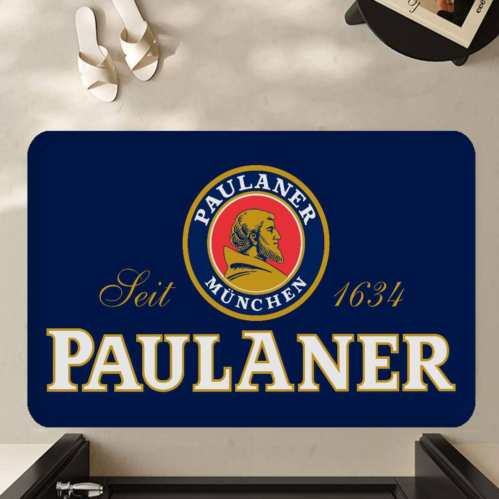 German Beer Paulaner Entrance Door Mat Washable Non-Slip Living Room Sofa Chairs Area Mat Kitchen Welcome Doormat