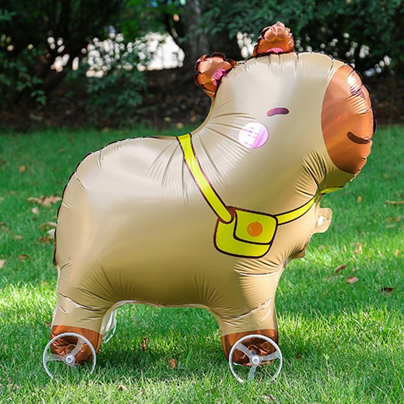 4D Мультяшные Фольгированные Шары Слон Стоячий Ходячий Шарик с Колесом для Украшения Детской Вечеринки по случаю Дня Рождения, Детского Праздника