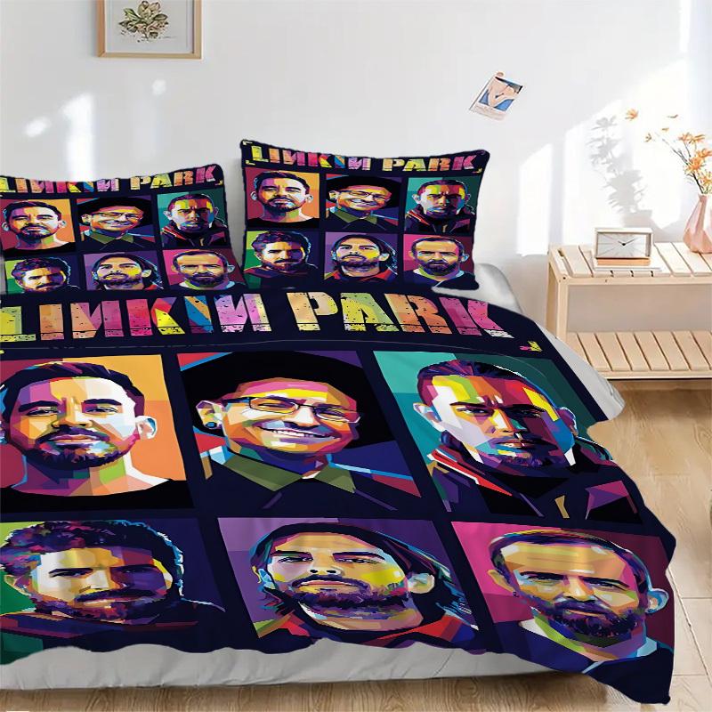 3pcs Linkin Park Band Duvet Cover Set, Includes 1 Duvet Cover and 1/2 Pillowcases (No Insert) yy251104238