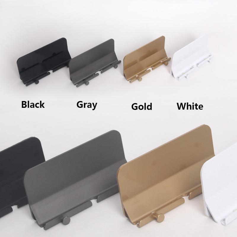 Wall Mount Mobile Phone Bracket Holder Punch-Free Self Adhesive Wall Storage Shelf Toilet Kitchen Pasted Wall Phone Tablet Stand