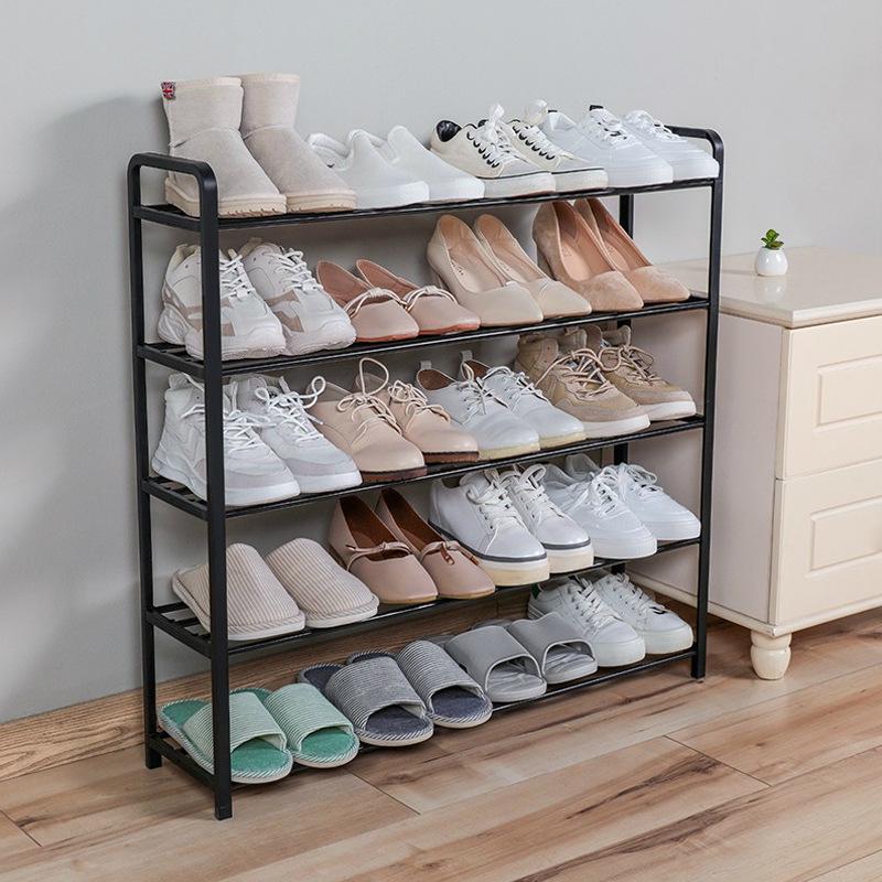 Modern Space-Saving Multi-Layer Shoe Rack: Punch-Free Assembly, Painted Finish for Living Room Storage