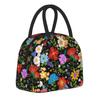 Mexican Floral Folk Pattern Insulated Lunch Bags High Capacity Polish Ethnic Flowers Reusable Thermal Bag Tote Lunch Box