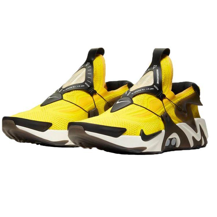 Nike Adapt Huarache Сплайсинг Спортивная сетка Нескользящие Низкие Кроссовки для бега Мужские кроссовки Желтый CT4401-710