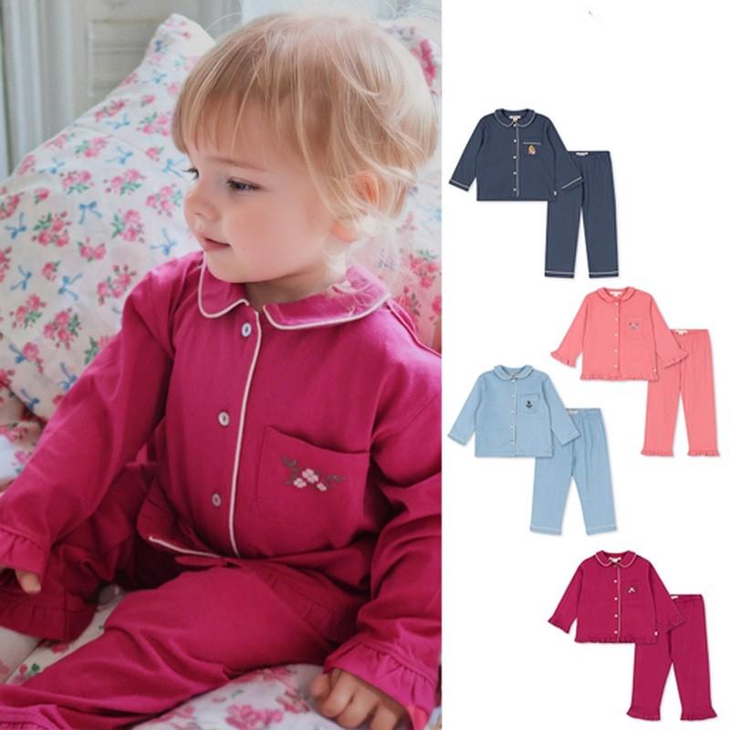 Baby Cotton Pajamas Set A Class Kids Loungewear Long Sleeve Boys Girls Home Clothes Danish Style