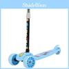 Детский самокат для мальчиков и девочек 1-3-6 лет для начинающих с широкой складной декой, светящимися колесами, Mo Lo Blue