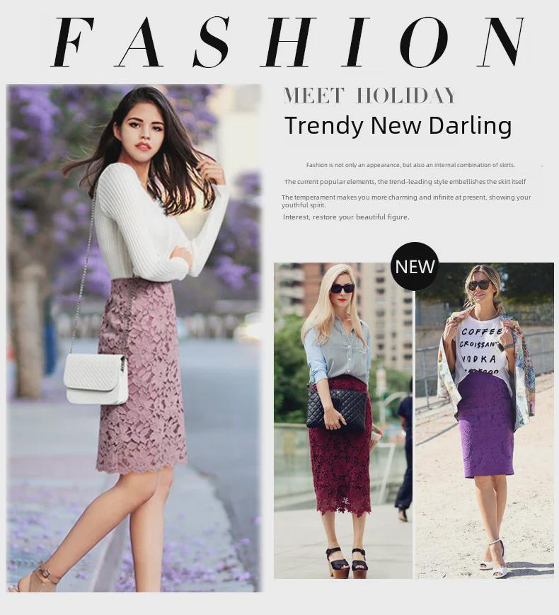 Женская летняя кружевная юбка – европейский и американский стиль, популярный модный дизайн (#8552)