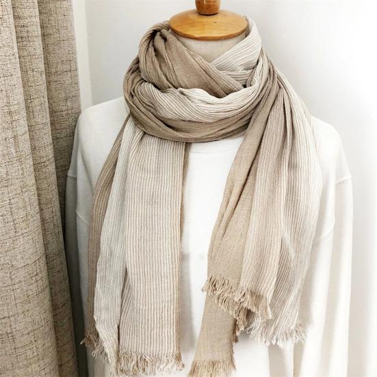 Женский шарф в стиле пэчворк с цветной отделкой из кисточек, шаль с морщинами, мягкий, удобный, терморегулирующий шарф, аксессуар для одежды