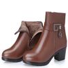Winter Women's Boot Natural Genuine Leather Wool Warm Female Snow Boot Fashion Booties  Women