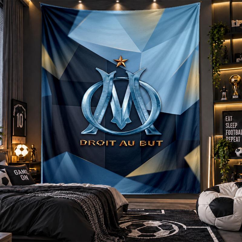 Wall Hanging Tapestry Olympique Lyonnais FC Print Cloth for Living Room Bedroom Home Decor