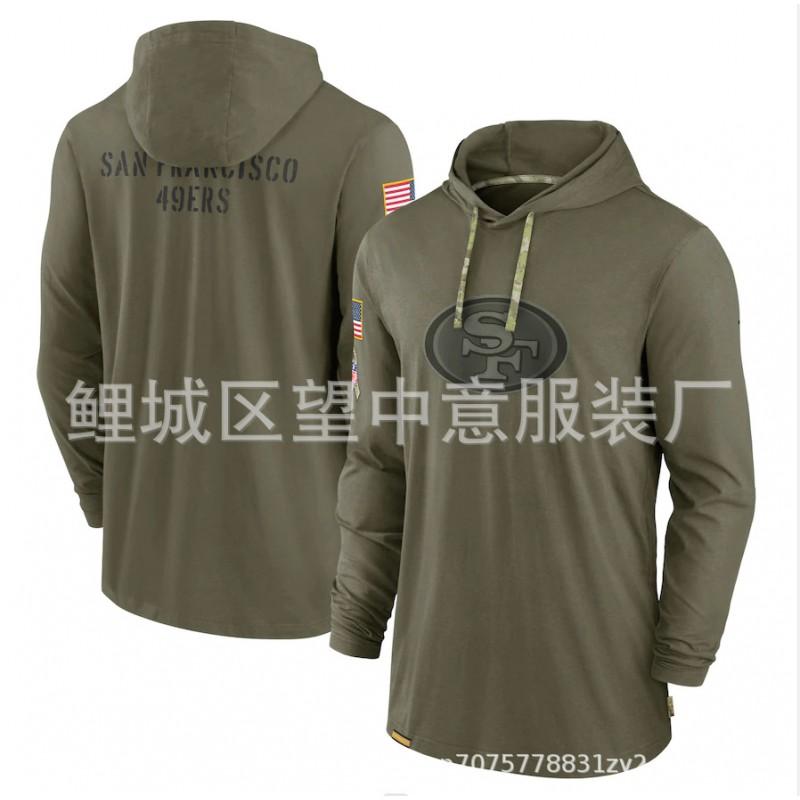 Mens Loose Long Sleeve Hooded T-Shirt NFL Football Graphic Print Sports Top