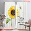 2pcs 2D Flat Printing Curtain Sunflower Bee Sunshine 0 100% Polyester Fabric Without Electricity Birthday Party for Entryway