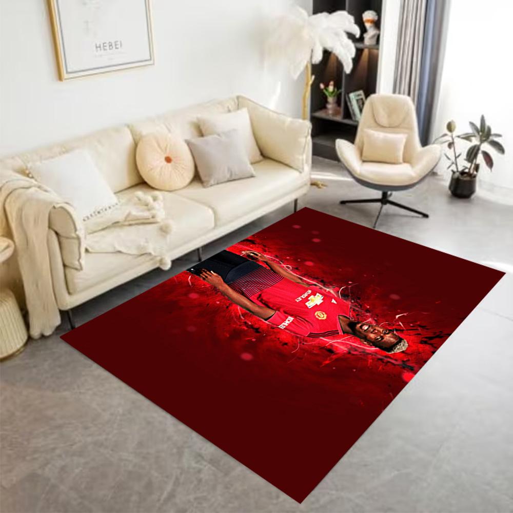 Manchester Player Portrait Floor Rug Office Rug Suitable for Entryway Kitchen Foyer Playrooms Anti-slip Rug Decorate Offices Best for Christmas