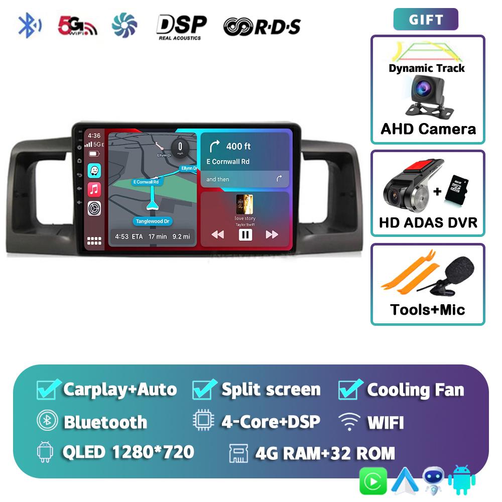 Android 14 Carplay Автомагнитола для Toyota Corolla E120 E 120 BYD F3 2007 2008 2009-2011 Мультимедийный Видеоплеер GPS Стерео