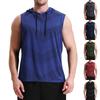 Мужской летний однотонный безрукавный жилет с капюшоном, мужская спортивная быстросохнущая жилетка для бега и фитнеса