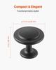 Cabinet Knobs, 30 Pack, 31 mm Black Zinc Alloy Drawer Pulls & Door Handles, Mushroom Kitchen Solid Knobs Dresser Handles, Cupboard Hardware with