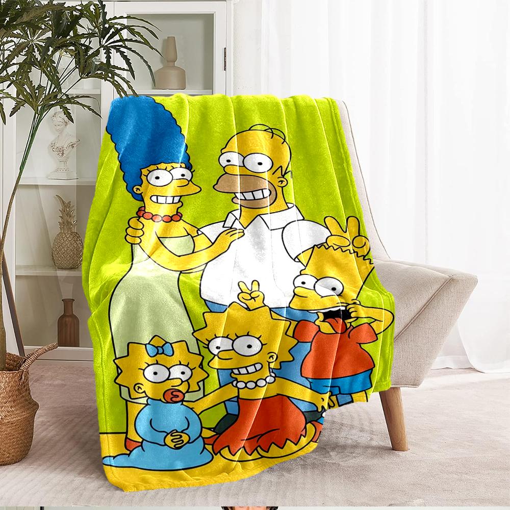 The Simpsons Theme Printed Blanket - Perfect for Couch, Bed, Travel & Outdoor Use | Machine Washable, Cozy & Durable.