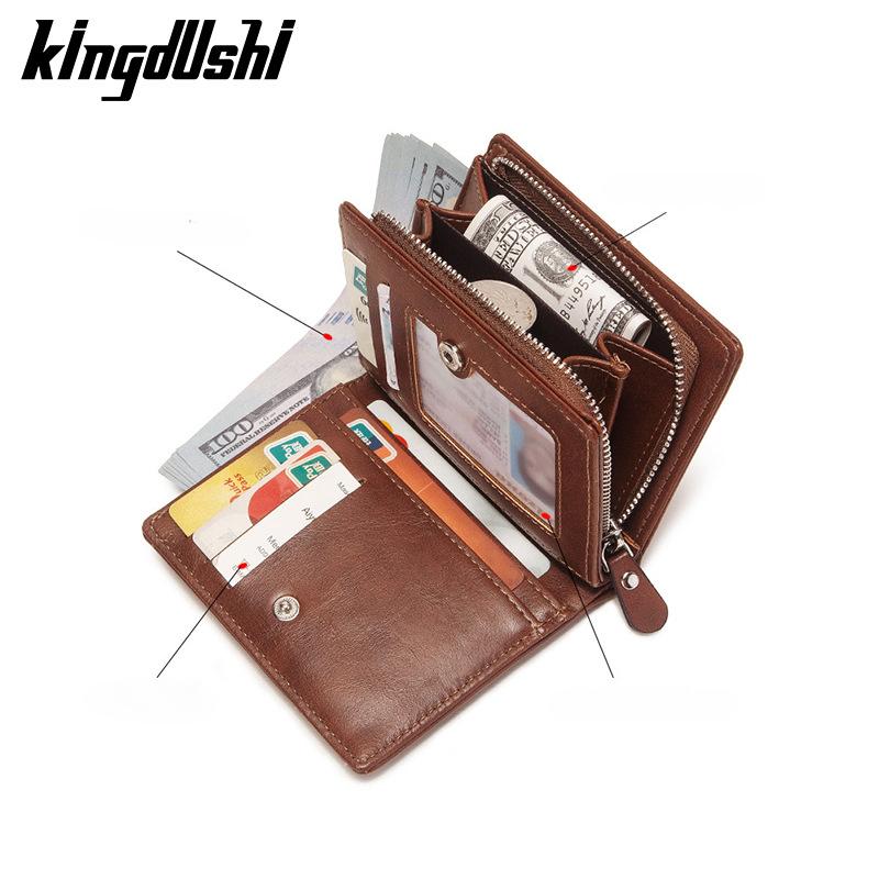 Кошелек для мужчин, короткие повседневные деловые складные кошельки, кожаный мужской роскошный маленький кошелек на молнии