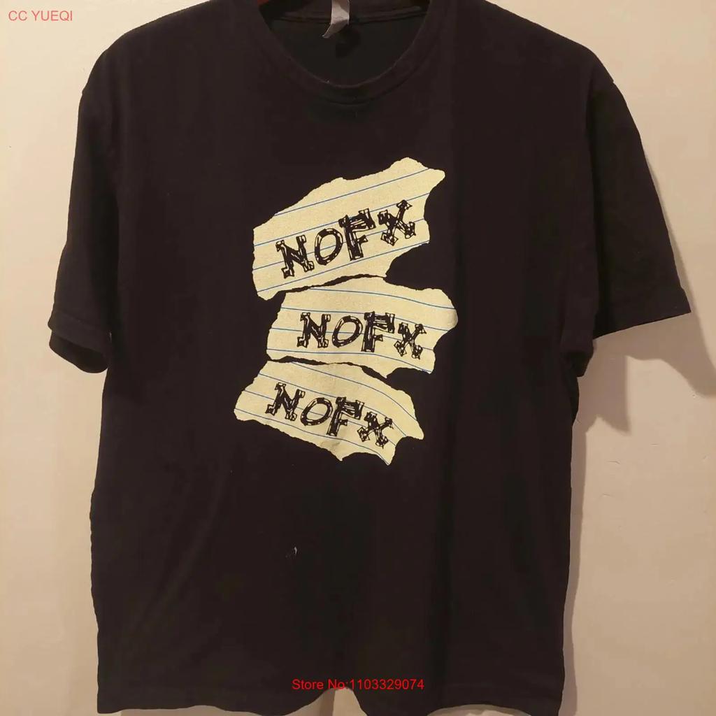 NOFX XL T Shirt Retired Punk Band Fat Mike Records 2 Sided Black Tour Music vintage Washed fashion Breathable homme Slightly