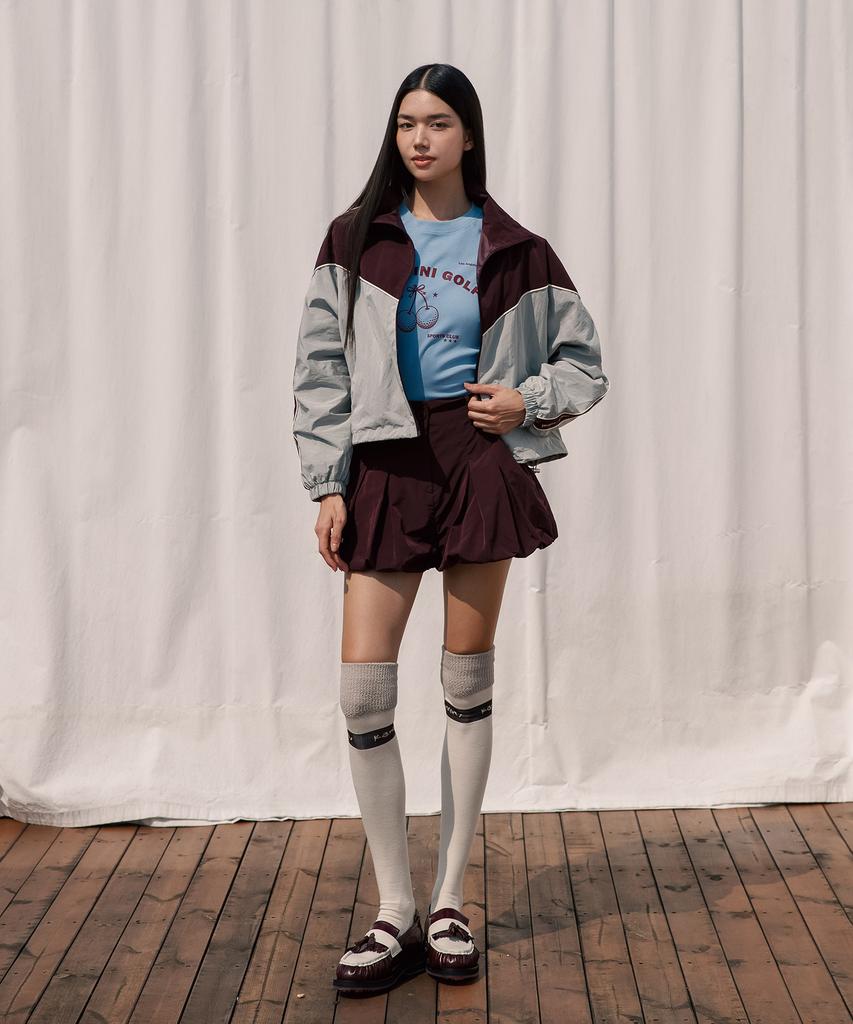KANDINI Deep Purple V-Shape Windbreaker Jumper