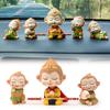 Cartoon Monkey King Figurine Sitting Sleeping Monkey Statue Great Sages Equalling Heaven Sculpture Home Office Car Dashboard Decoration Ornament