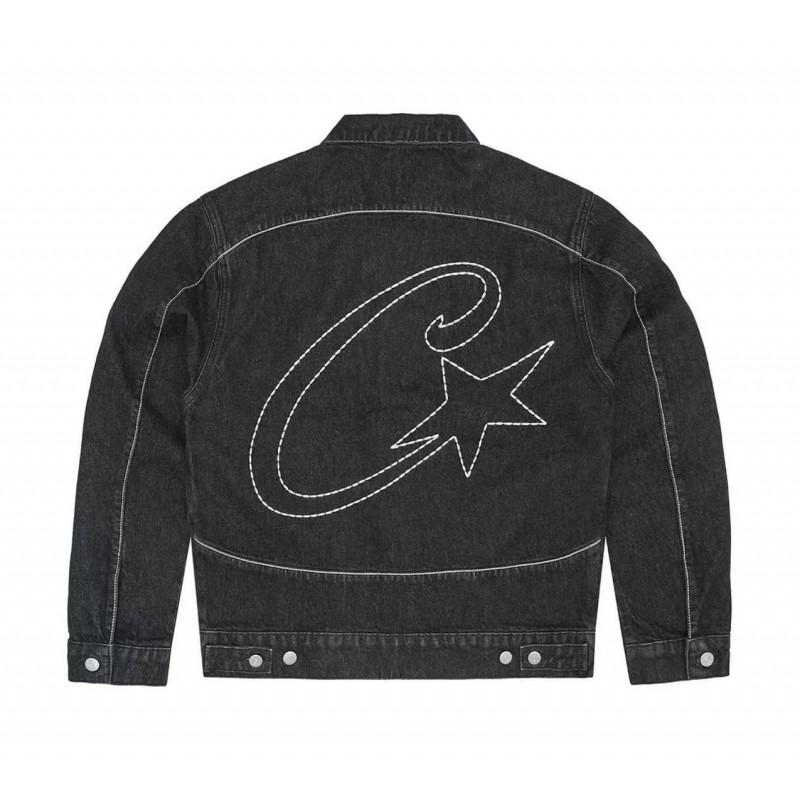 Unisex Streetwear Denim Jacket Set With Embroidered Casual Loose Fit Outerwear