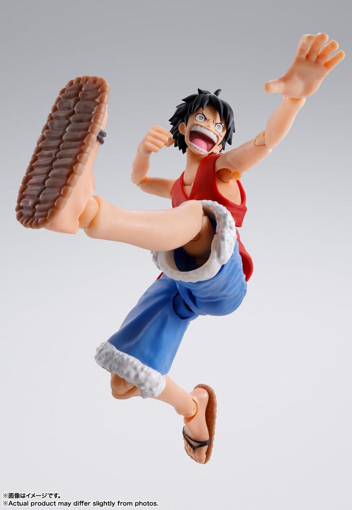 TAMASHII NATIONS SHFiguarts ONE PIECE Monkey D. Луффи - Рассвет приключений - Прибл.. Подвижная фигурка из АБС и ПВХ, 145 мм