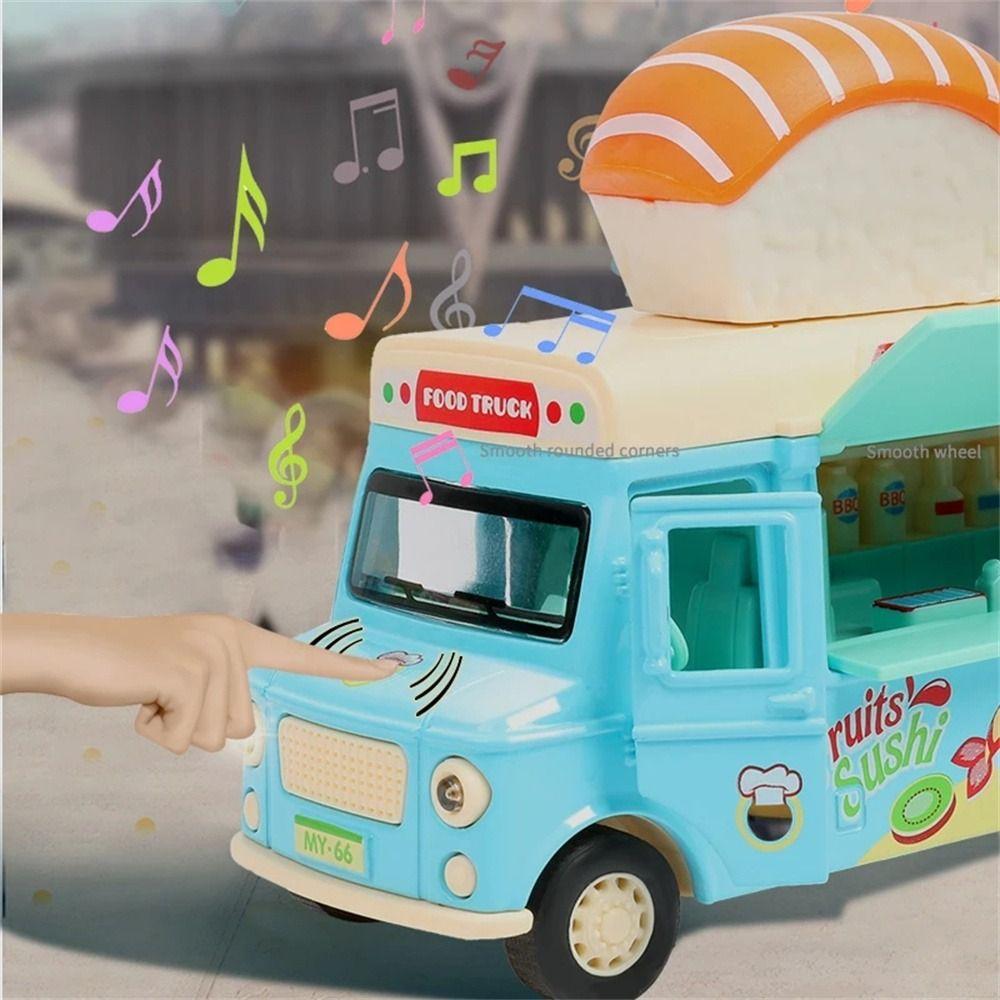 Bright Colors Ice Cream Car Model with Music Light Pull Back Car Food Truck Toy  Children Gift