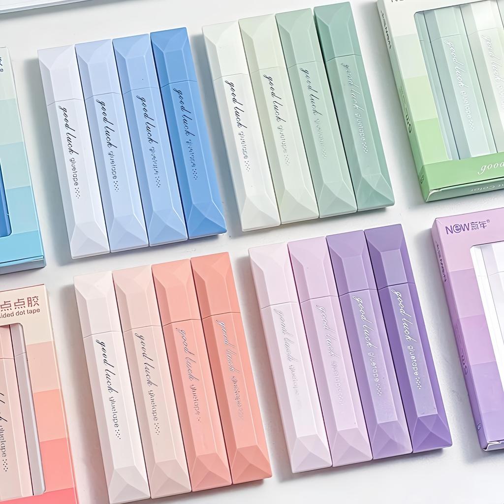 4/5 шт. Клейкая лента градиентного цвета, ручка-роллер для двусторонней клейкой ленты, для заметок, дневника, рукоделия