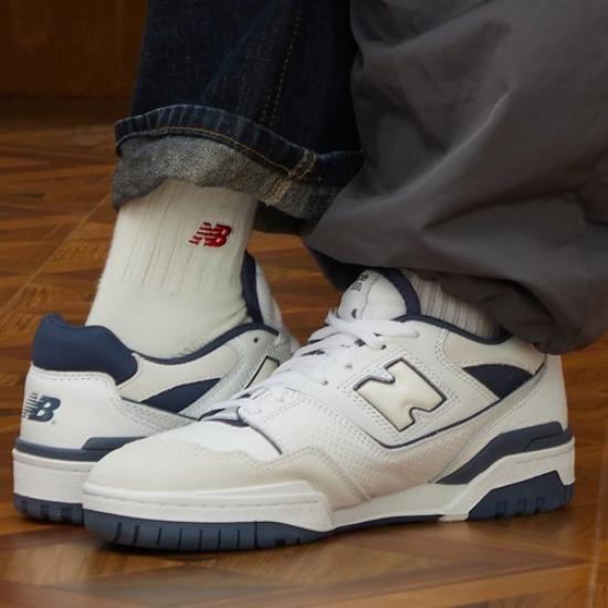 New Balance 550 Низкие Белые Винтажный Индиго - BB550STG