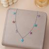 Light luxury color four-leaf flower bracelet necklace female niche multi-flower contrasting color collarbone chain high-grade zircon neck chain