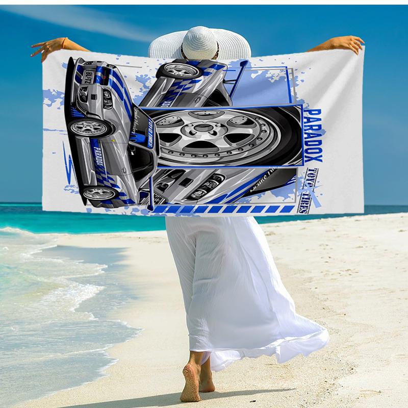 Ultra-Soft Beach Towel with Racing Theme,Ideal for Pool - Camping, Diving - Perfect Travel Essential, Vibrant Beach Towel.
