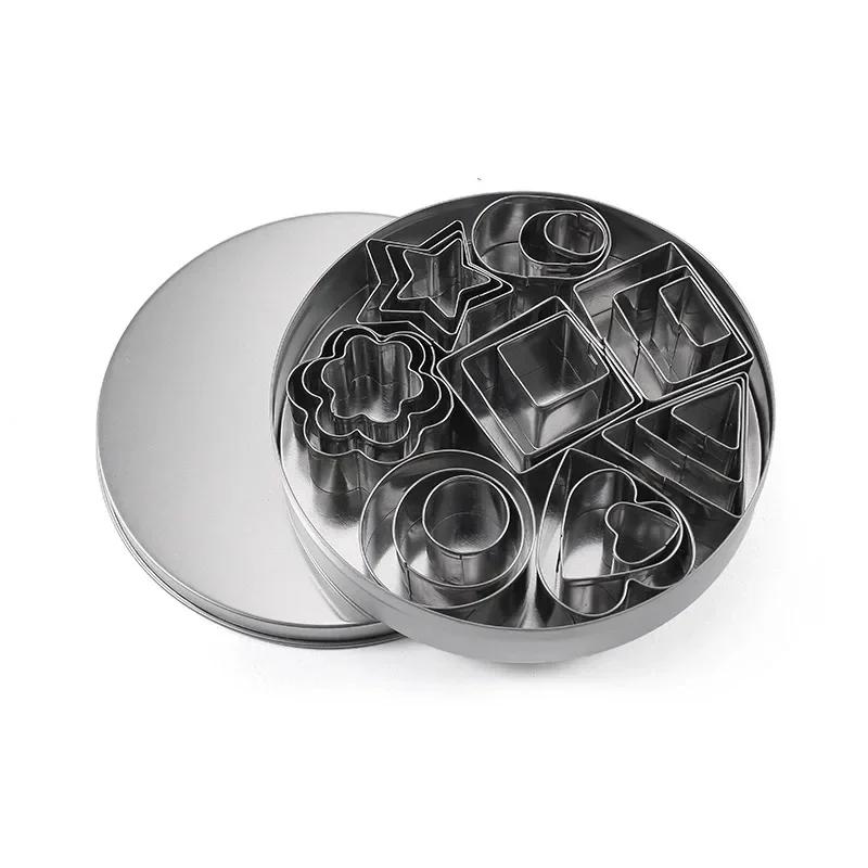 Набор из 24 мини-формочек для печенья из нержавеющей стали, формочки для печенья, рождественские формочки для выпечки, слайсеры, инструменты для выпечки