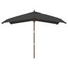 Garden Parasol - VIDAXL - Anthracite Wood Pole - 300x300x273 Cm - Anti-UV and Anti-fade