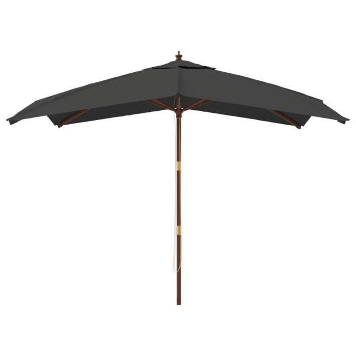 Garden Parasol - VIDAXL - Anthracite Wood Pole - 300x300x273 Cm - Anti-UV and Anti-fade